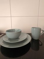 Geschirrset türkis 8 Schale,8 Dessertteller,8 Teller,8 Tasse