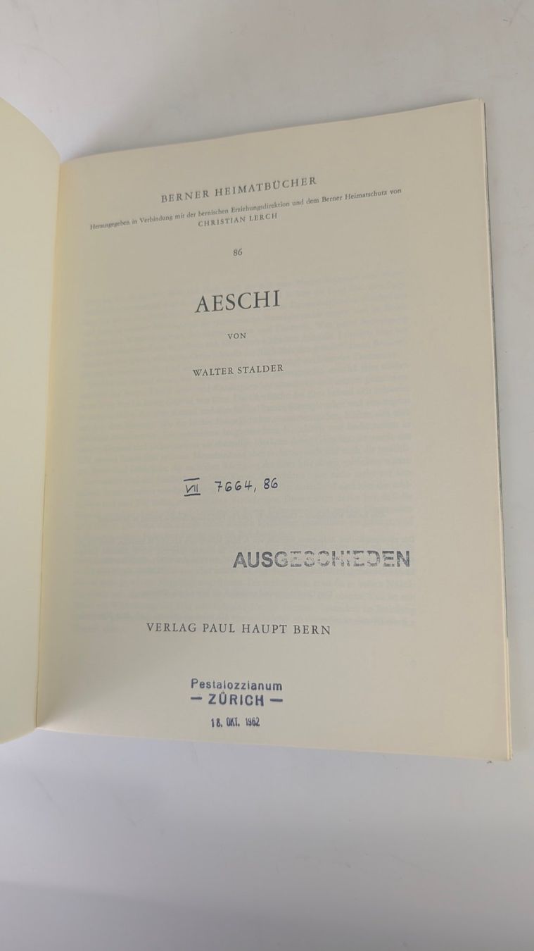 Libri: Berner Heimatbücher: Aeschi 1962 – Usato da Zürich venduto da axolottchen 3