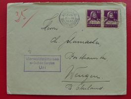 1931: Schiffspost Vierwaldstättersee, Schiff URI - TOLL!