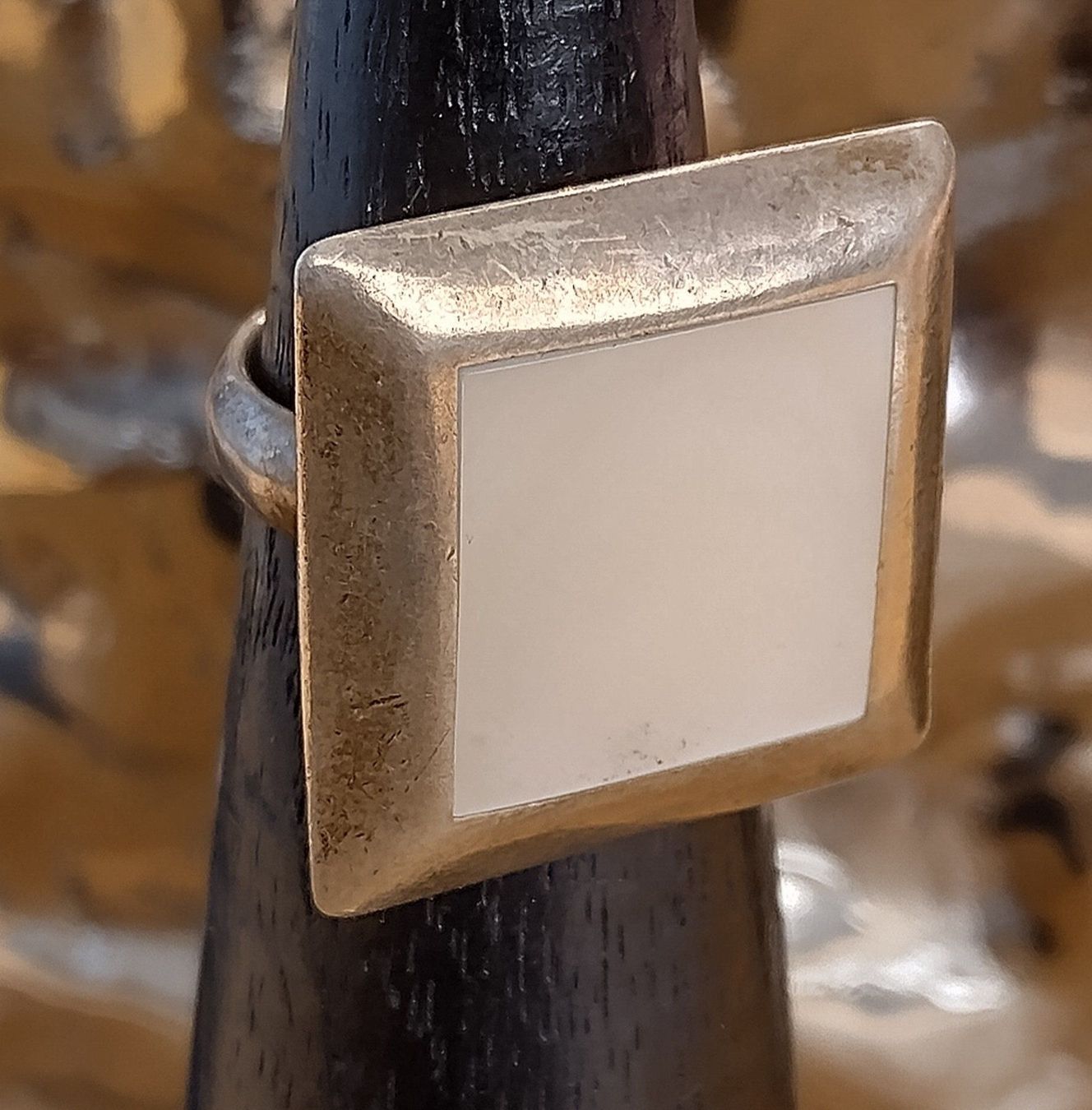 Anelli: HERRLICHER RING PERLMUTT INLAY IN 925 SILBER – Usato da Romanshorn venduto da Glitzer-Paradies 1