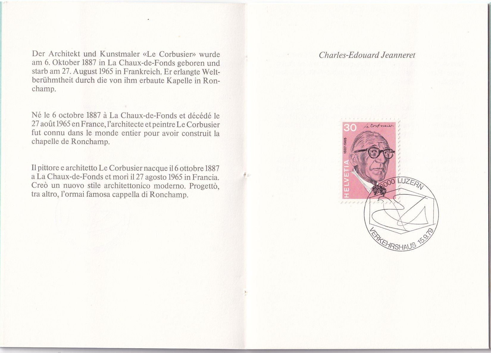 Tutti i francobolli: Büchlein Portraitmarken 1972/1979 Hans Erni – Usato da Baar venduto da Asmara111 3