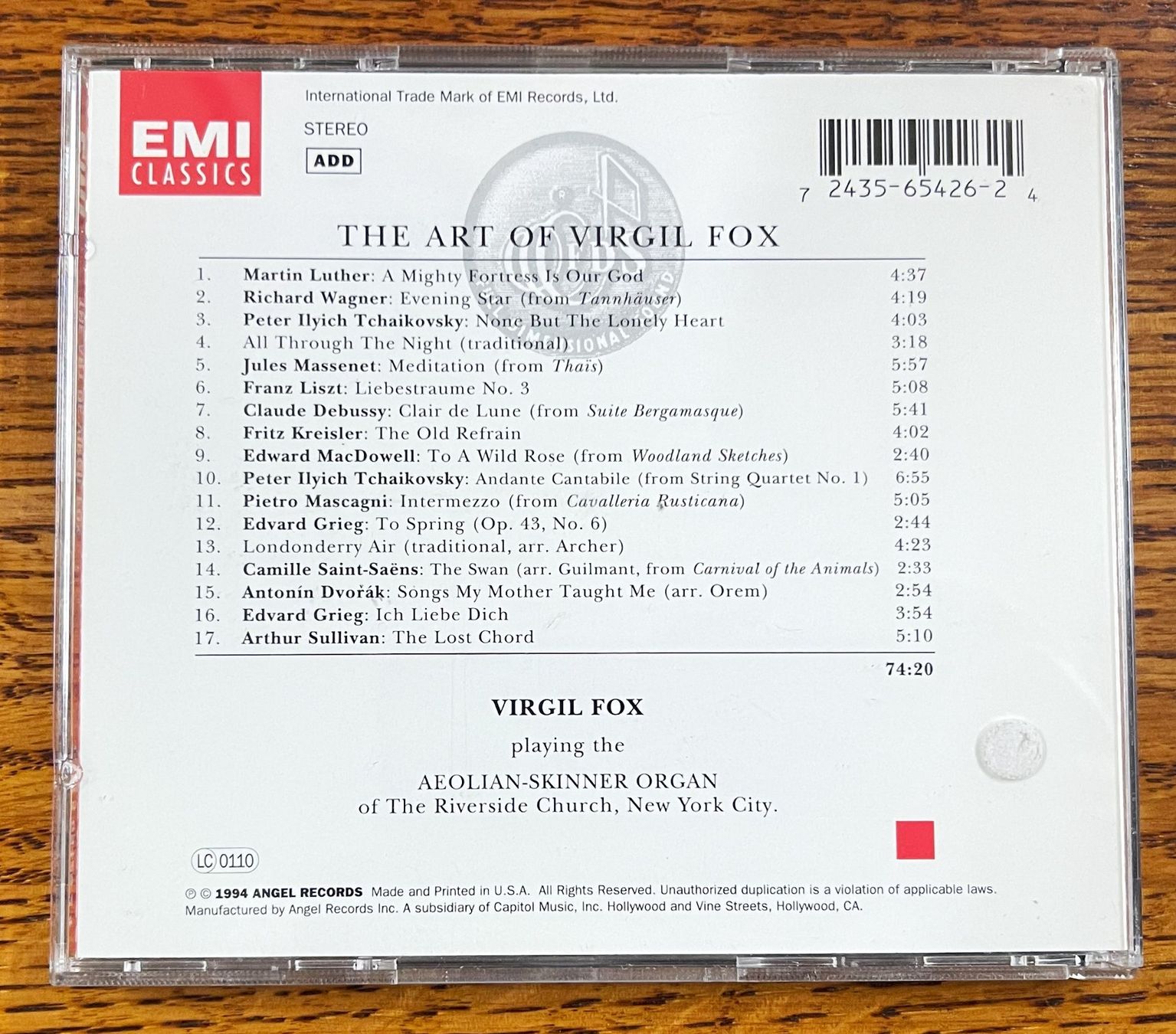 CD: THE ART OF VIRGIL FOX CD – Usato da Oftringen venduto da Vucki 1
