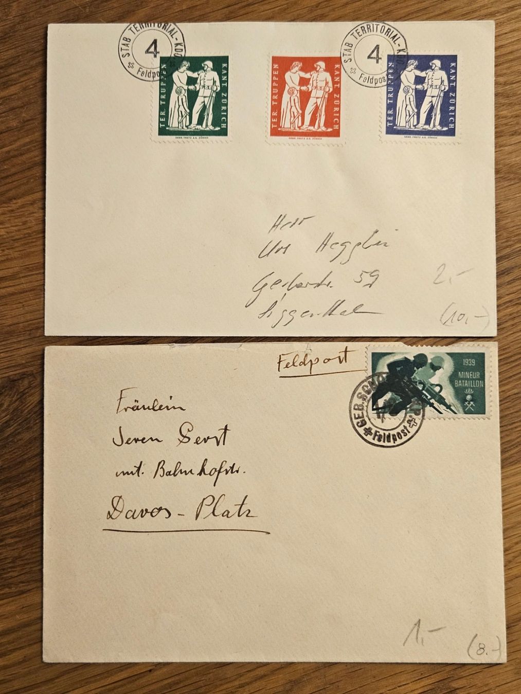 Tutti i francobolli: 2 schöne Feldpostbriefe zusammen 3.-- – Usato da Buttikon SZ venduto da Marcelr