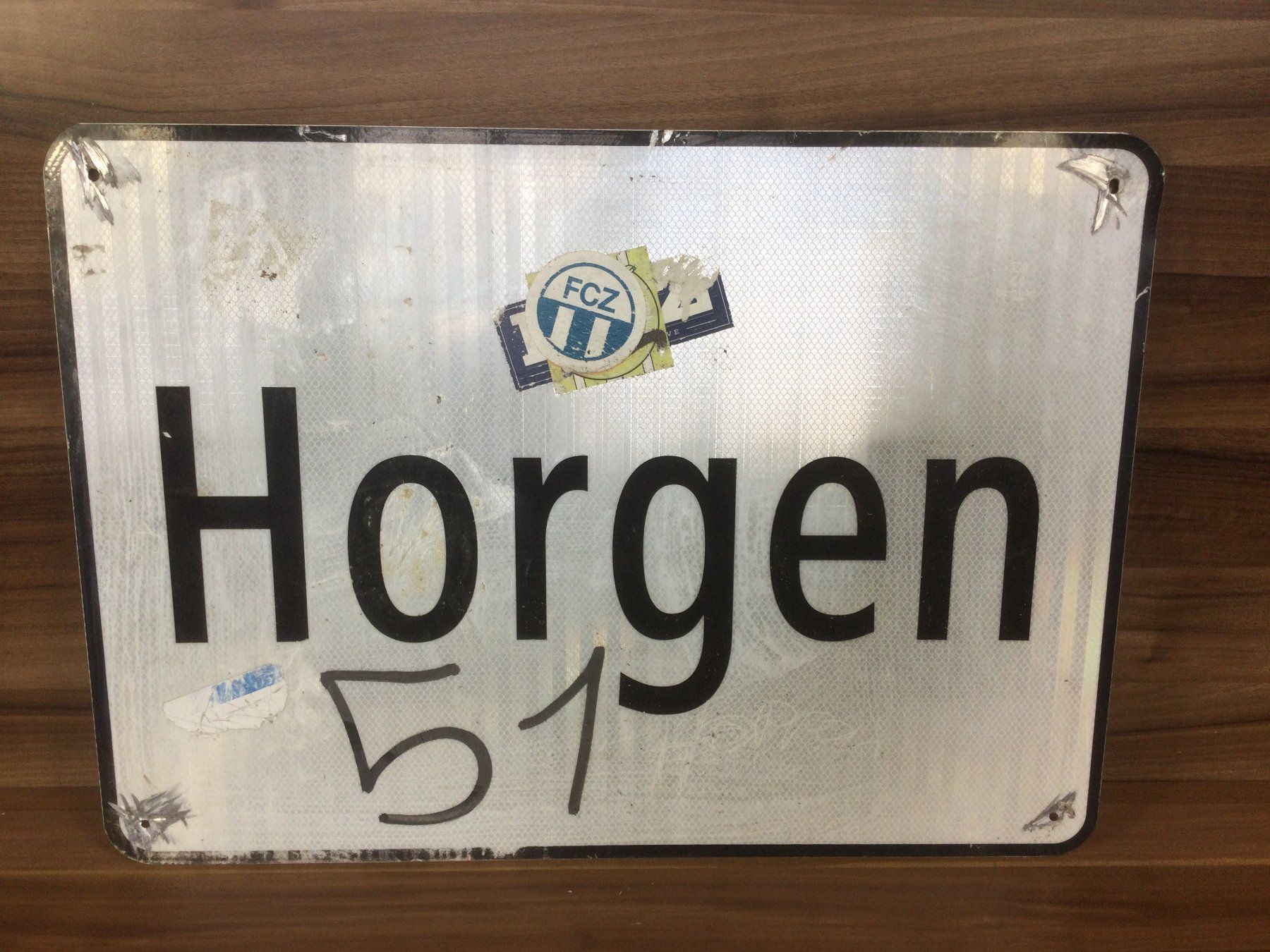 Insegne: Gebrauchtes Originales Orstschild von Horgen – Usato da Wangen SZ venduto da kuriosum12