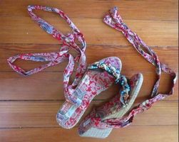 PRIMA ELE : Sandales compensées avec ruban à nouer 41