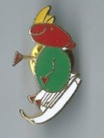 Witzige, Skifahrer Pin