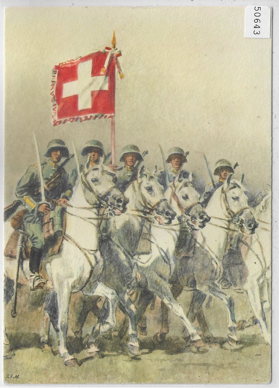 Cartoline postali: Regiments-Standarte - J.E. Hugentobler – Usato da Ettingen venduto da Kartenplanet