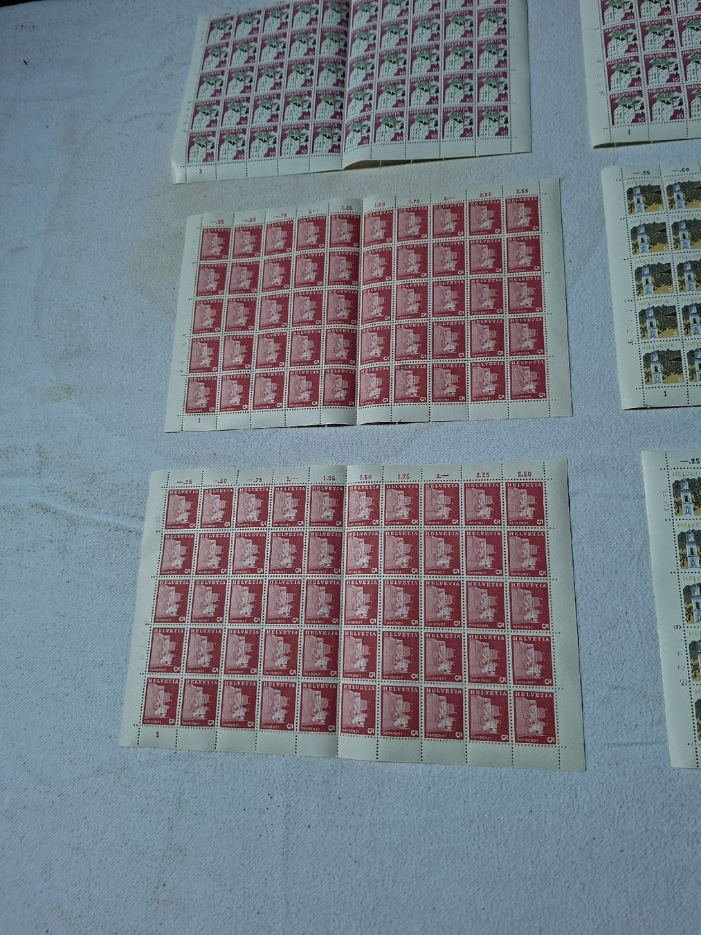 Alle Briefmarken: 6 Bogen/Teilbogen mit Ersttag Stempel – Neu (gemäss Beschreibung) aus Masein von Vintagericcardo 3