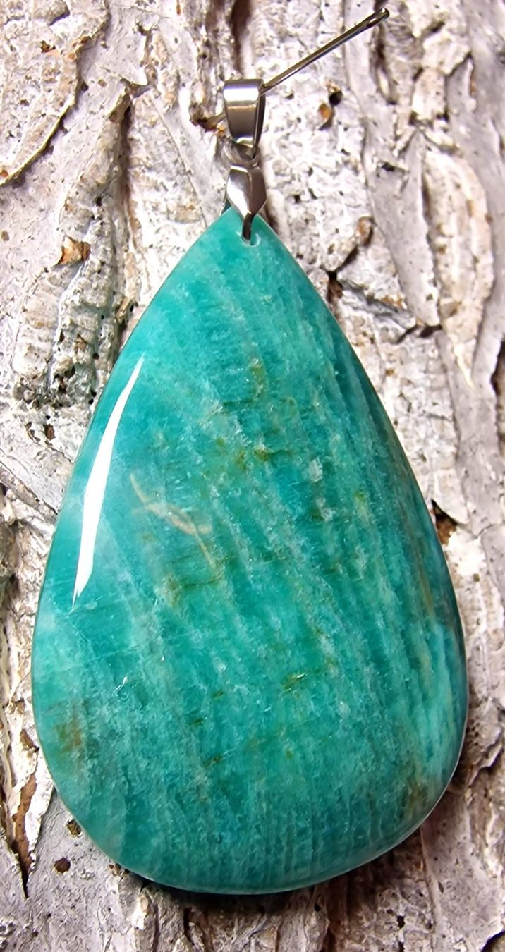 Mineralien & Heilsteine: Wunderbarer Amazonit Anhänger mit Metallöse – Neu und originalverpackt aus Matzingen von Shay_Crystalz 1