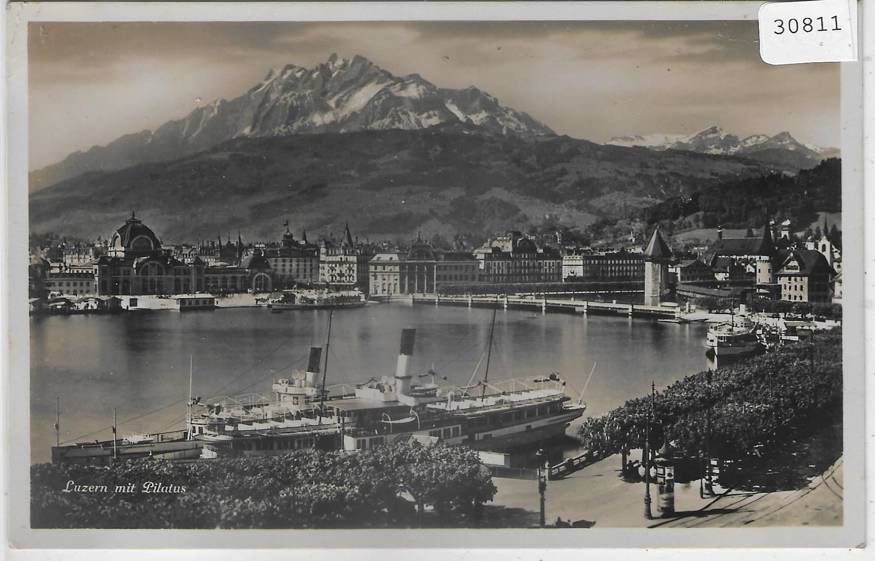 Cartoline postali: Luzern mit Pilatus, Dampfschiffe – Usato da Ettingen venduto da Kartenplanet