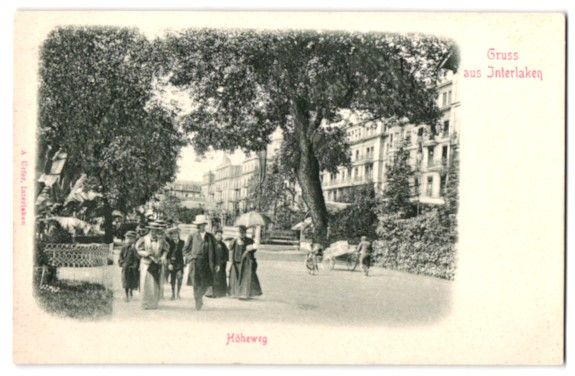 Cartoline postali: Relief-AK Interlaken, Höheweg, Strassen – Usato da Berlin venduto da bartko-reher