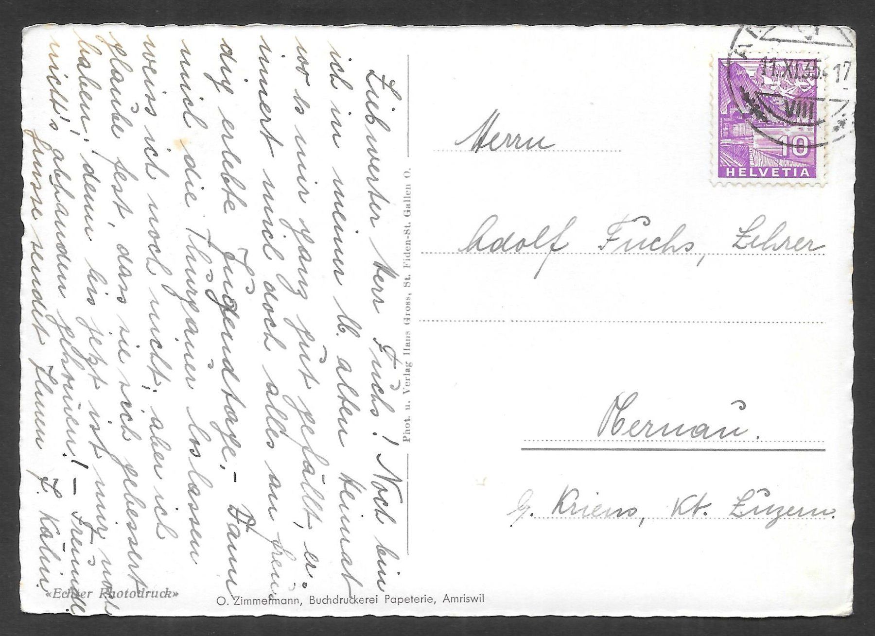 Cartoline postali: Amriswil Gesamtansicht – Usato da Olten venduto da clotaldi 1