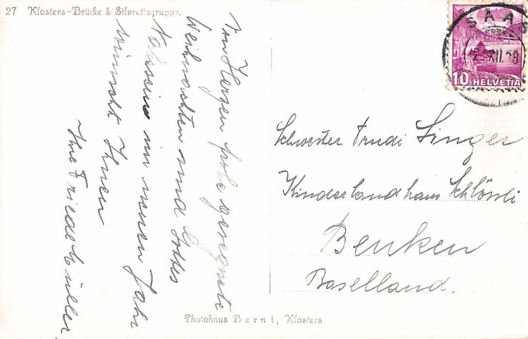 Cartoline postali: NEU: uralte Ansichtskarte KLOSTERS 1938, ab 1.-- – Usato da Lufingen venduto da SchnaeppliCorner 1