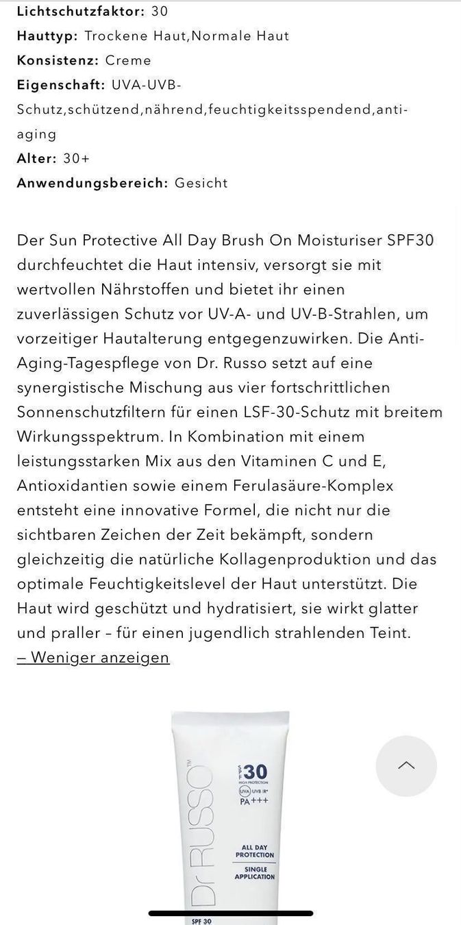Cura del viso: Dr. Russo Brush Moisturiser SPF30,Ladenpreis CHF84.90 – Nuovo e nell'imballaggio originale da Zürich venduto da deruja 9