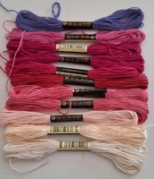 11 Mouline Spezial Garn, Stickgarn, Farbverlauf Rosa, Lila