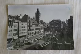 Basel, Marktplatz, Rathaus, Oldtimer, Tram, Autos, Parkplatz