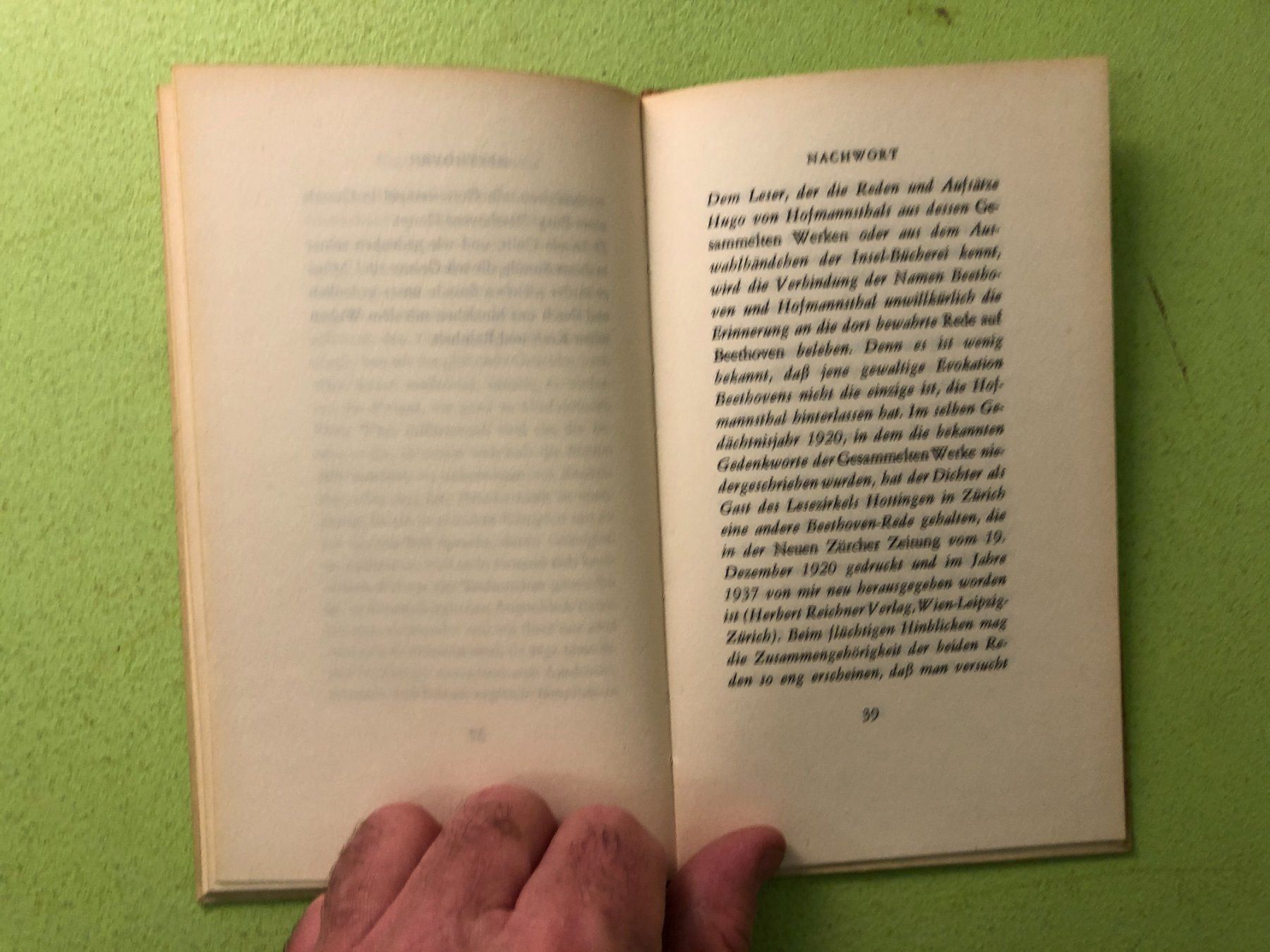 Libri: Hugo v. Hofmannsthal: Beethoven. Rede – Usato da Zürich venduto da allp 9