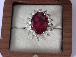 Bague Argent 925 Type Rubis et Zirconiums! T53