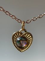 Abalone Muschel Kette & Anhänger – Edelstahl 18k vergoldet