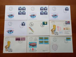 9 FDC ballons et dirigeables