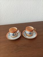 2 Vintage Geisha Teetassen Japan Porzellan vergoldet