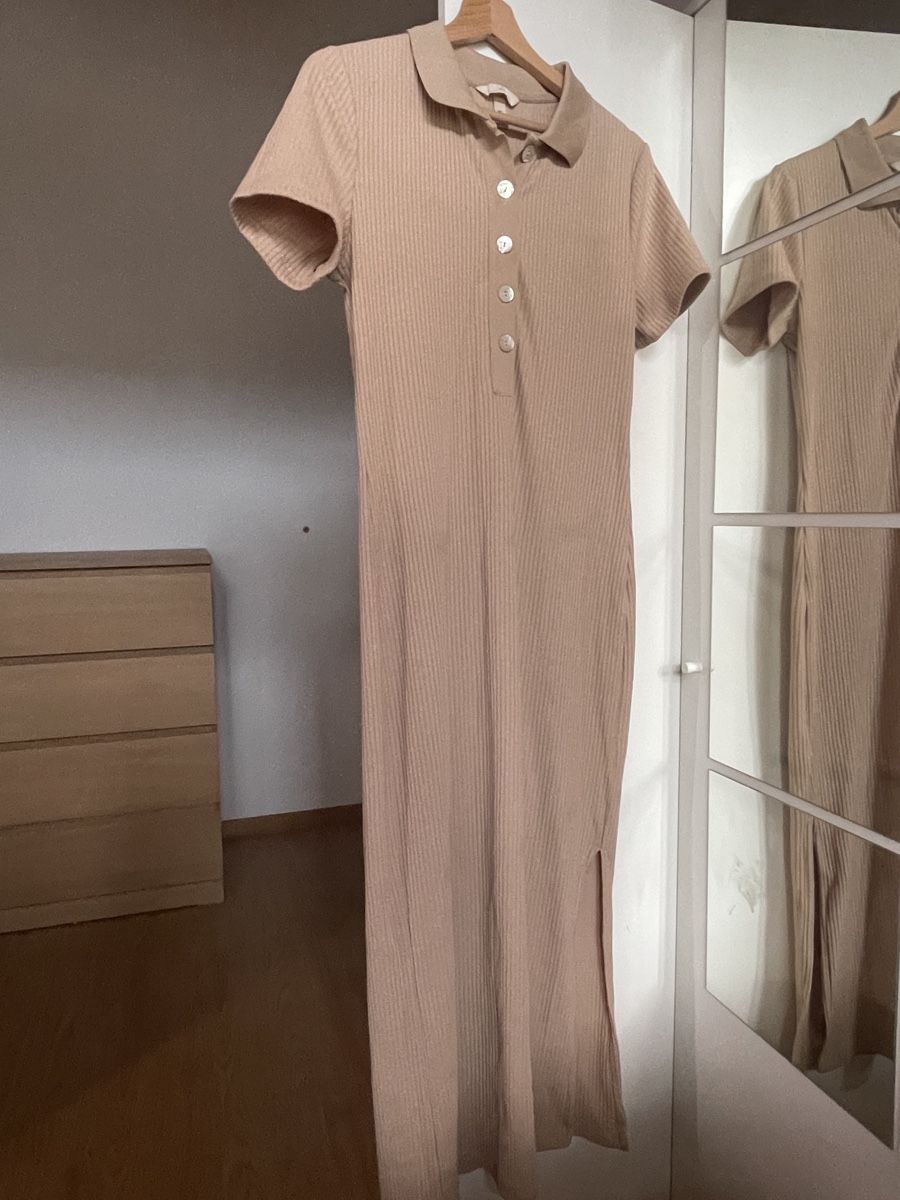 H&M Vestiti: Kleid H&M Gr. L, Beige, tailliert Stretch – Usato da Münsingen venduto da Secondhand89