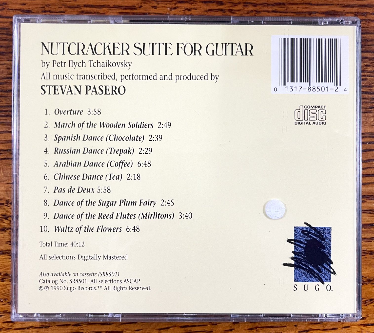 CD: NUTCRACKER SUITE FOR GUITAR: STEVAN PASERO CD – Usato da Oftringen venduto da Vucki 1