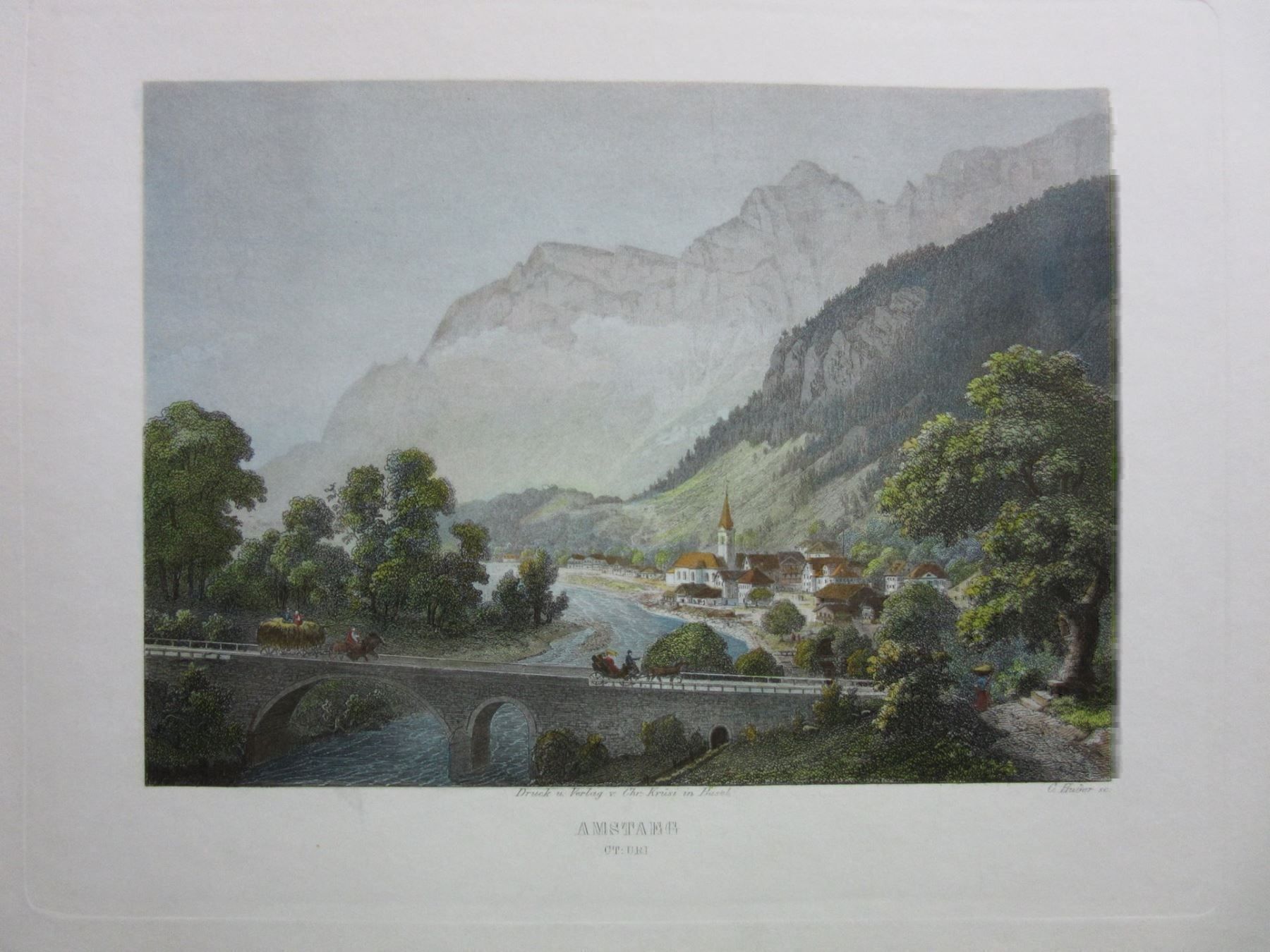 Incisioni: AMSTEG /STAHLSTICH KOLORIERT – Usato da Gersau venduto da grafik-kunst 1