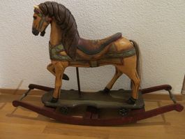 Fund Alt Antik Vintage Holz Schaukelpferd Rössli-Hüü