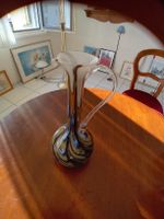 Florecer Opal-Glasvase mit Griff, Mundgeblasen, Top Zustand!