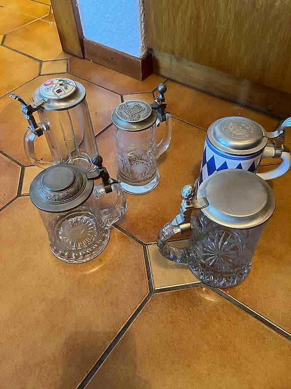 Bicchieri: Chope de bière avec couvercle en étain  – Usato da Leytron venduto da her_vm77