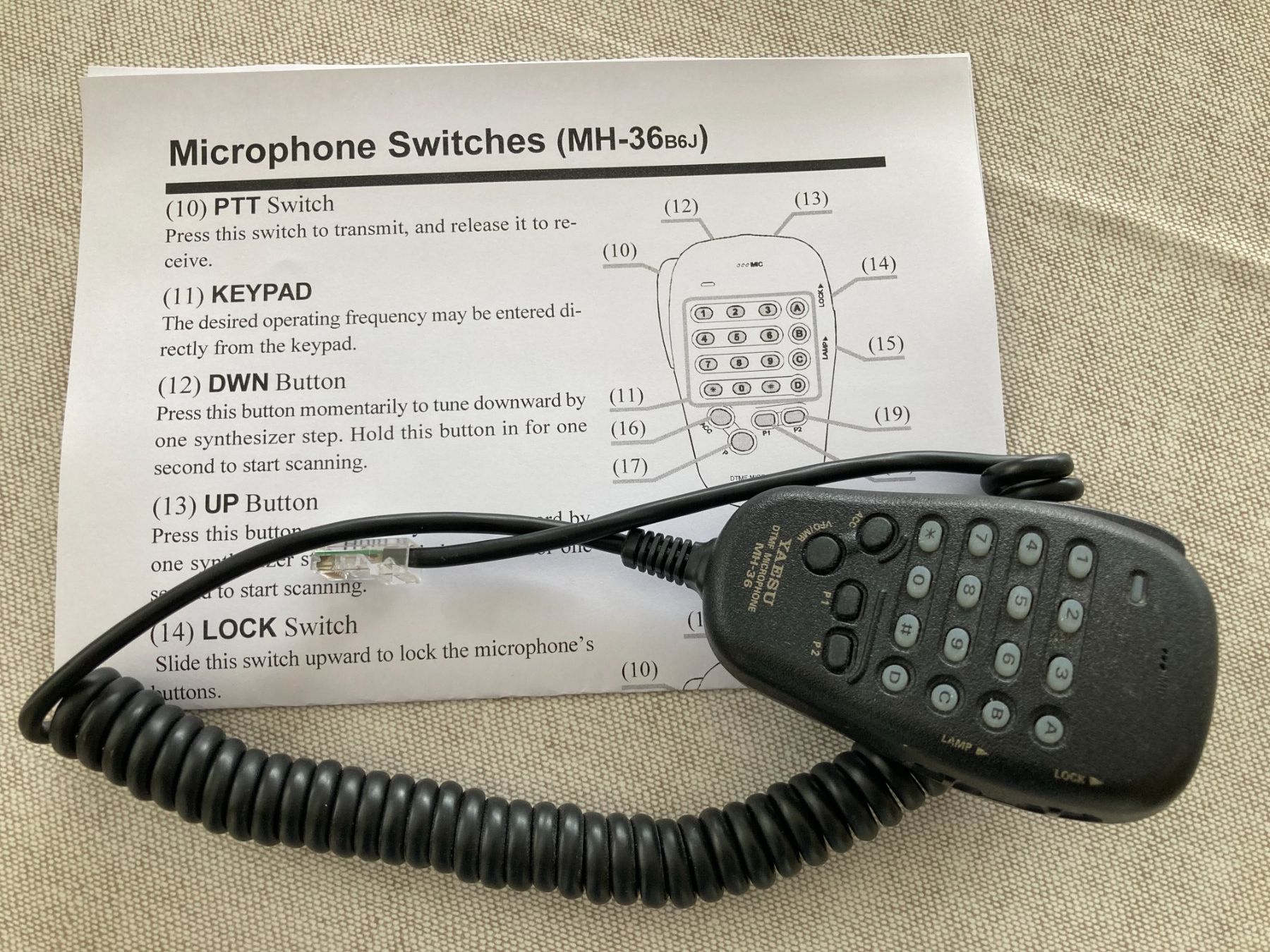 Yaesu Radiocomunicazione: Yaesu MH-36B6J DTMF Handmikrofon – Usato da Ibach venduto da Wzgra 1
