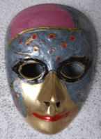 SELTENE -MASKE- BRONZE,-SCHWER,--12,5 x 9,5 CM, UNIKAT