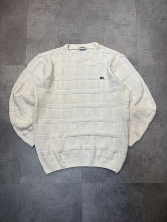 Lacoste Vintage Knit Sweater Creme - Grösse S