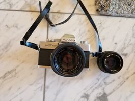 Minolta SRT 303 Kamera + ZWEI Rokkor 50mm Objektive