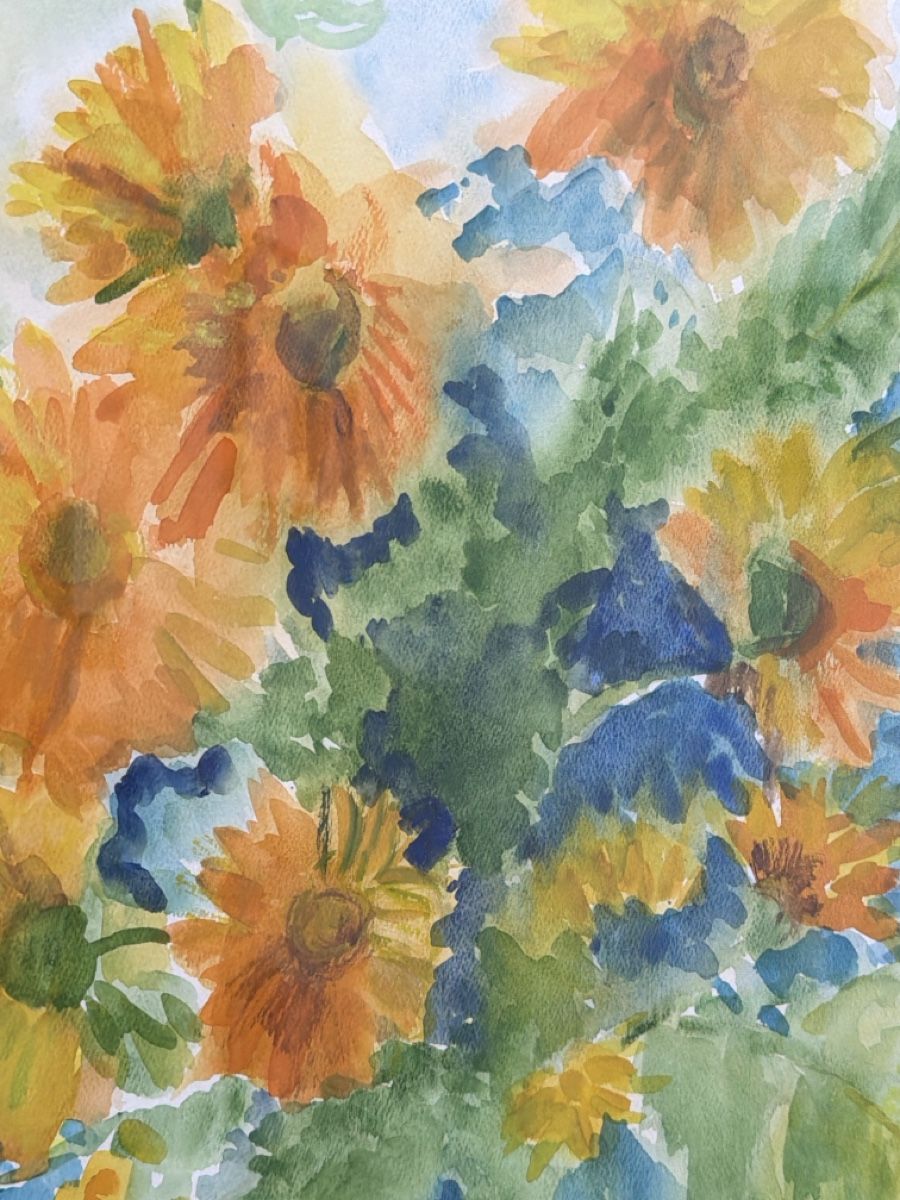 Gemälde: Aquarell mit Blumen, M.B. – Gebraucht aus Biberist von Momo33 6