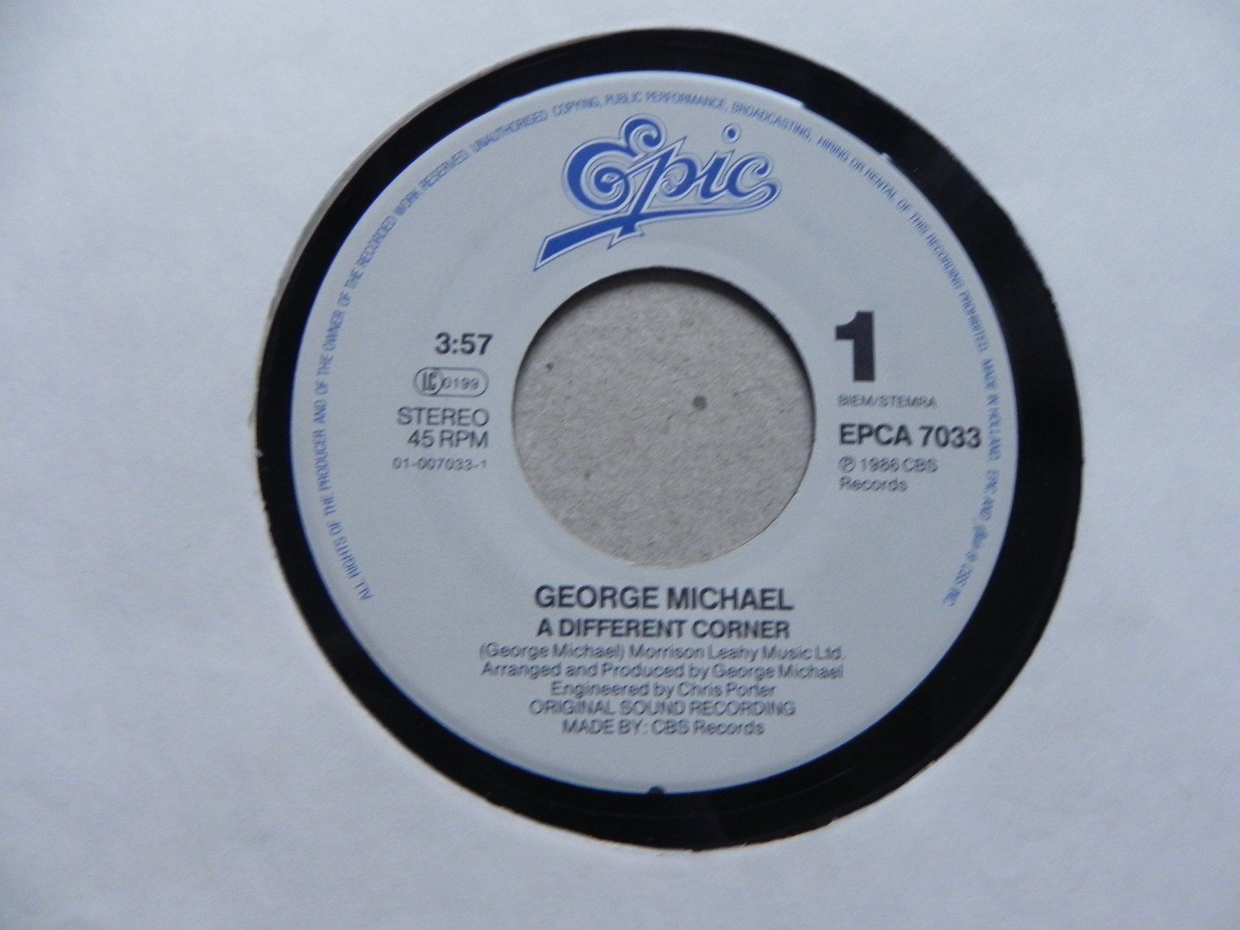 Dischi in vinile: Single 7 " Pop Sänger George Michael 1986 A Different Corner – Usato da Siebnen venduto da krimsie 2