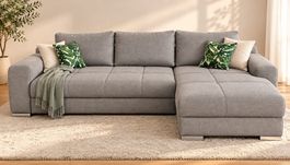 Ecksofa (grau) mit Schlaffunktion – ausziehbar
