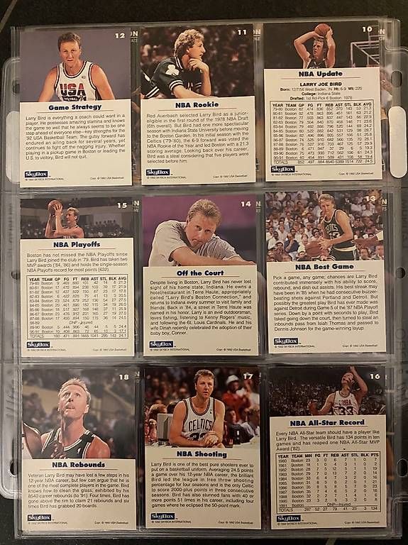 Nba Sammelbilder & Trading cards: 1992 NBA SKYBOX INT. 9 cards - LARRY BIRD – Neu (gemäss Beschreibung) aus Savosa von Misch-M13 2