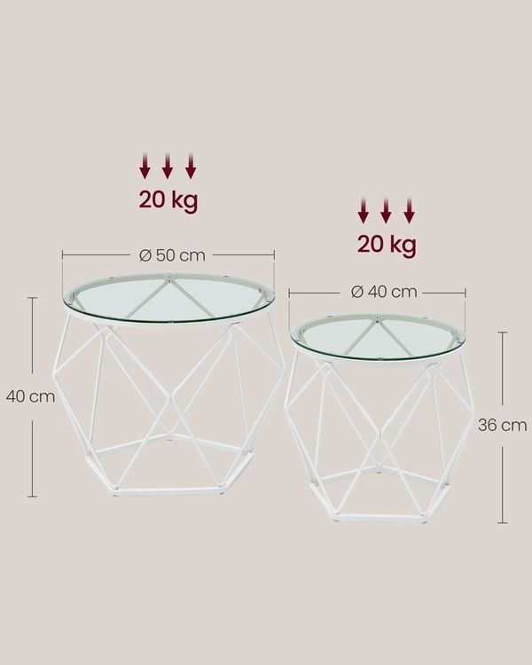 Tavoli: Couchtisch rund 2er Set Wohnzimmertisch ARTEMIS – Nuovo e nell'imballaggio originale da Lachen SZ venduto da MAMORU-MOEBEL 5
