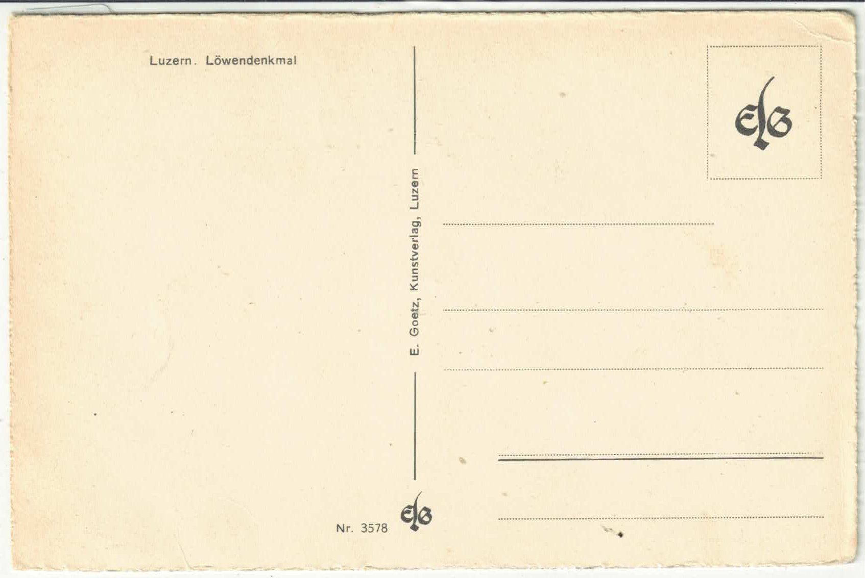 Cartoline postali: Luzern - Löwendenkmal – Usato da Ettingen venduto da Kartenplanet 1