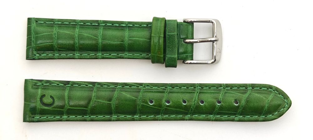 Bracelet De Montre En Cuir Turquoise 18mm - Fermoir Ardillon, Fabrication Allemagne, Neuf