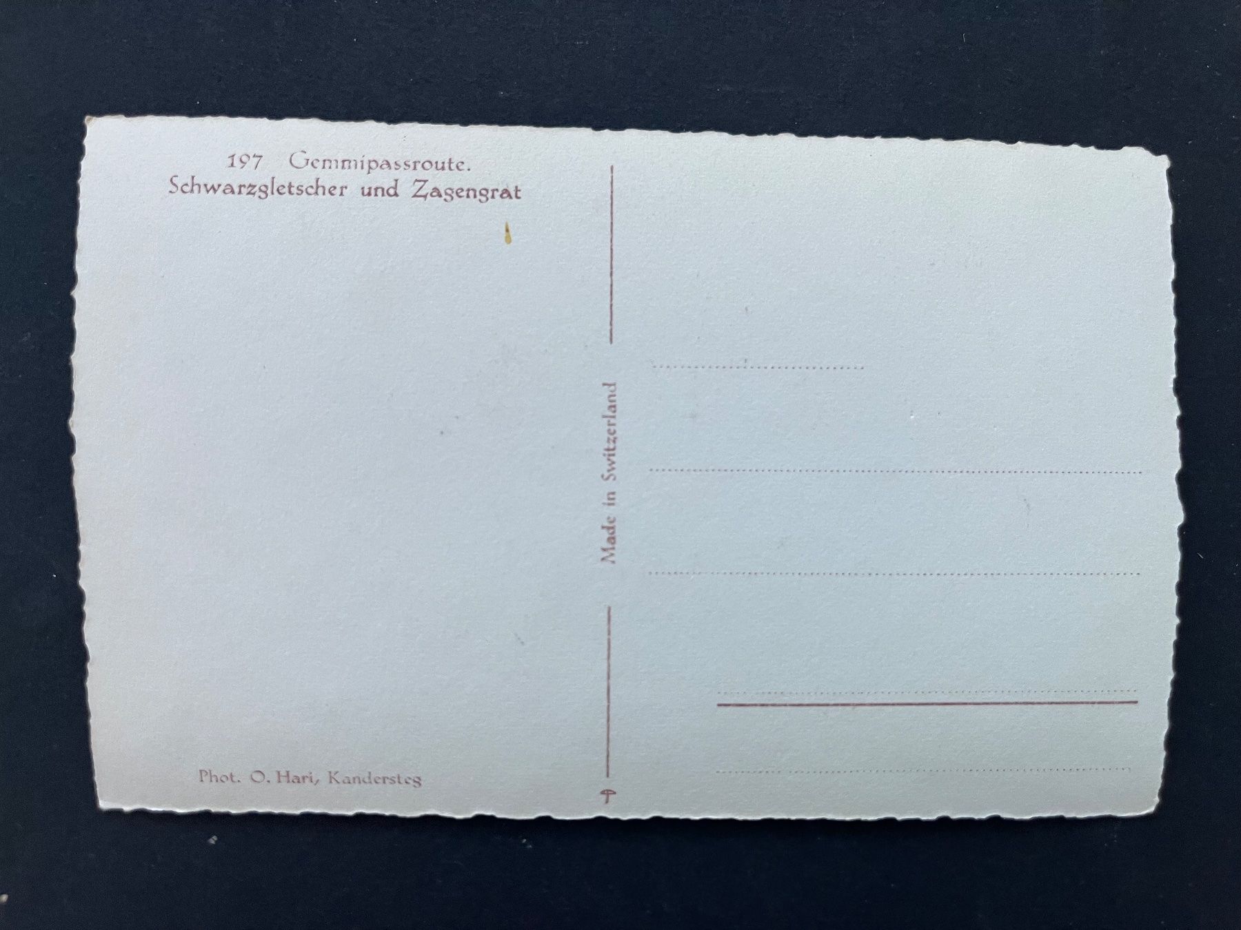 Cartoline postali: Gemmipassroute. Schwarzgletscher und Zagengrat – Usato da Ostermundigen venduto da DaxKarten-75 1