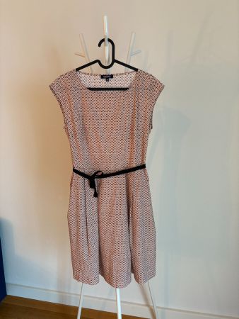 Woolrich Patterned Dress with Belt – Pink/White/Black, XS