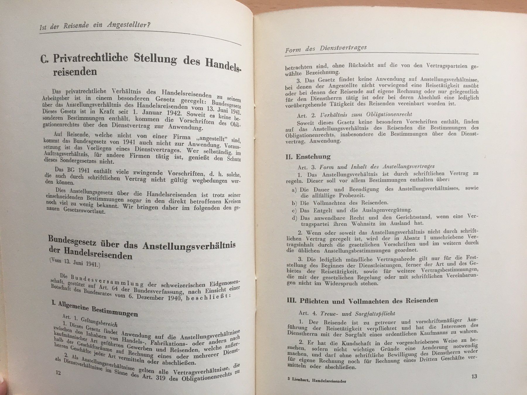 Libri: Der Handelsreisende im schweizerischen Recht - E. Lienhart – Usato da Grenchen venduto da Kogi7 5