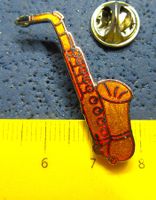 SAXOPHON MUSIK SCHMUCK PIN ENAMEL 37mm GROSSS