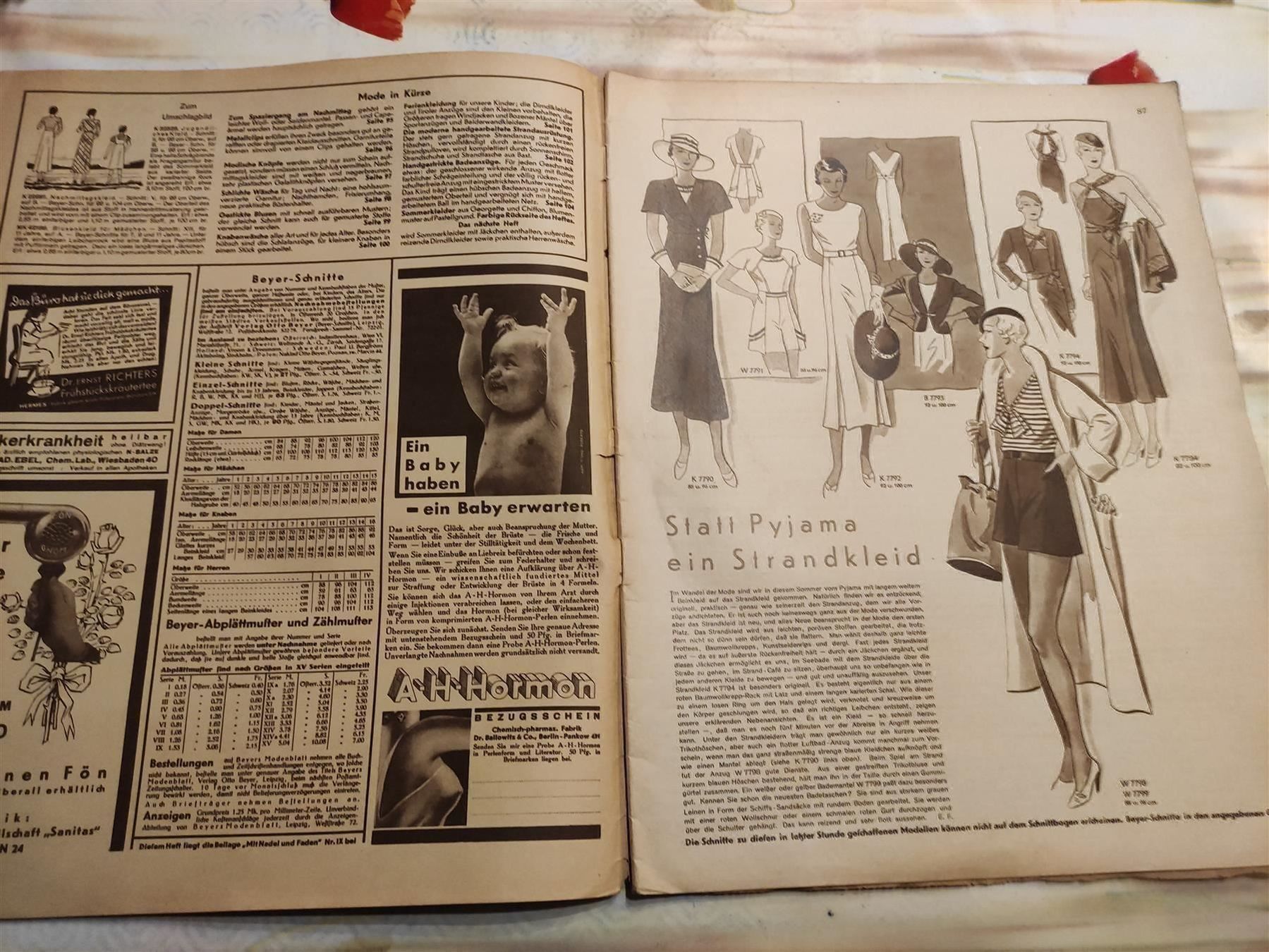 Riviste & Magazine: Bayers Modenblatt 1933 Heft 4 Schneider Handarbeit Design WK – Usato da Luzern venduto da leseratte24 3