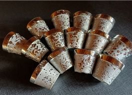14 spezielle Vintage Übertöpfe Silber