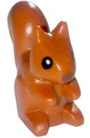 LEGO 80679pb01 Dark Orange Squirrel with Black Eyes