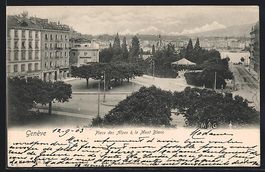 Genève, Place des Alpes, le Mont Blanc